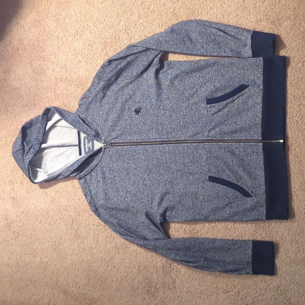 Large Express Fleece Long Sleeve Full-Zippered Hoodie Hooded Sweatshirt Marled